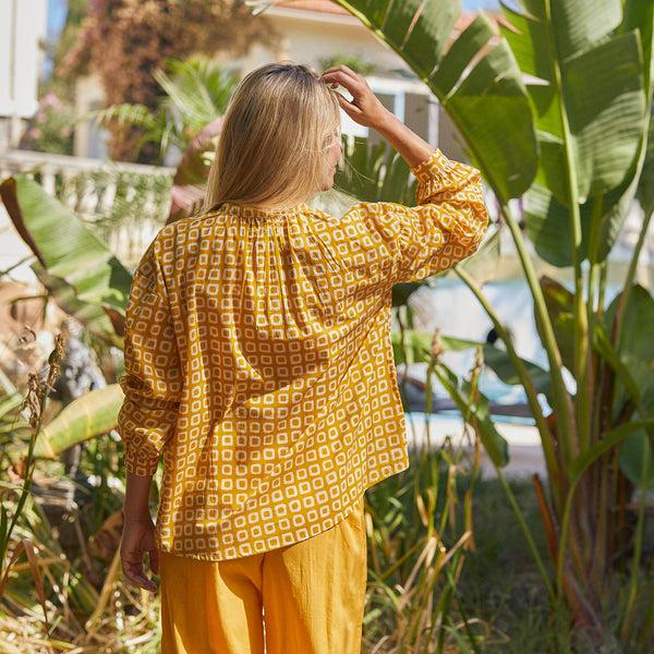 Zen Ethic Chemise Camille Frioul 100% Coton - Jaune Orange