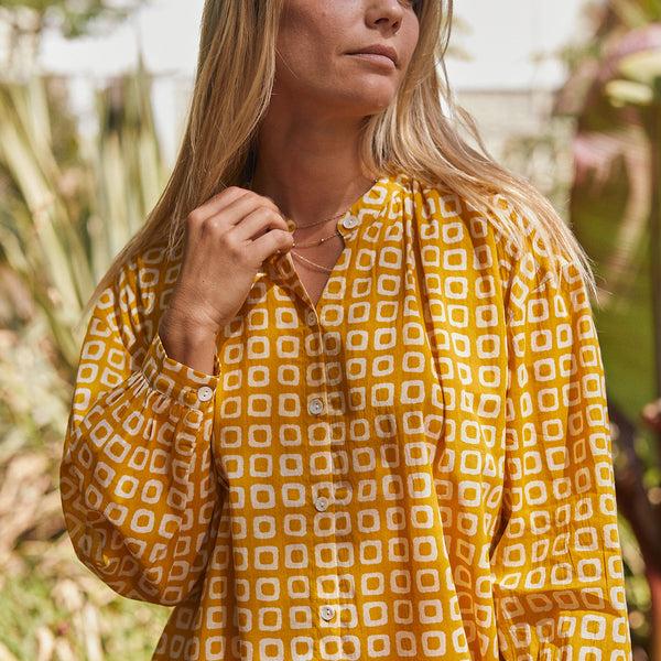 Zen Ethic Chemise Camille Frioul 100% Coton - Jaune Orange