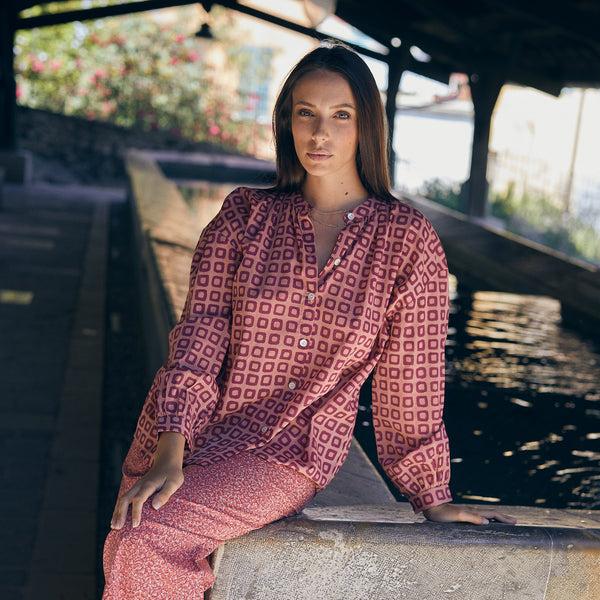 Zen Ethic Chemise Camille Frioul 100% Coton - Rose Framboise