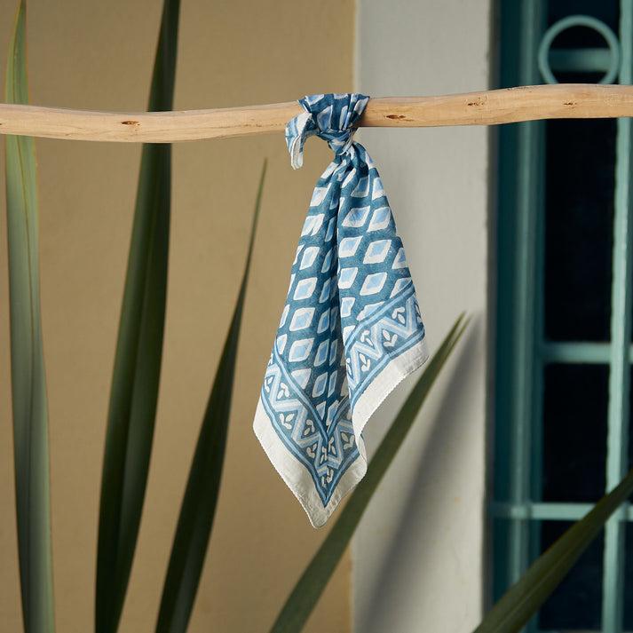 zen ethic Foulard bandana La Baume 100% Coton BIO - Bleu