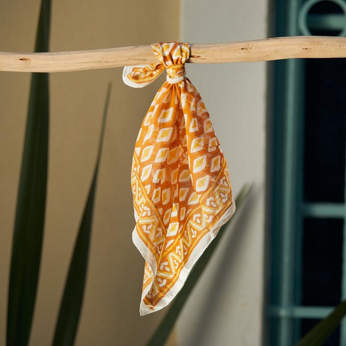 zen ethic Foulard bandana La Baume 100% Coton BIO - Orange