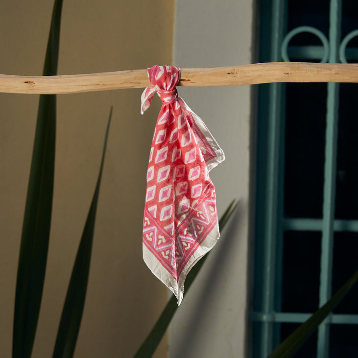 zen ethic Foulard bandana La Baume 100% Coton BIO - Rose