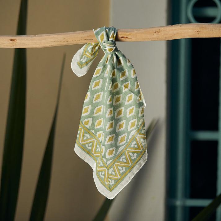 zen ethic Foulard bandana Scarf La Baume 100% coton bio - vert