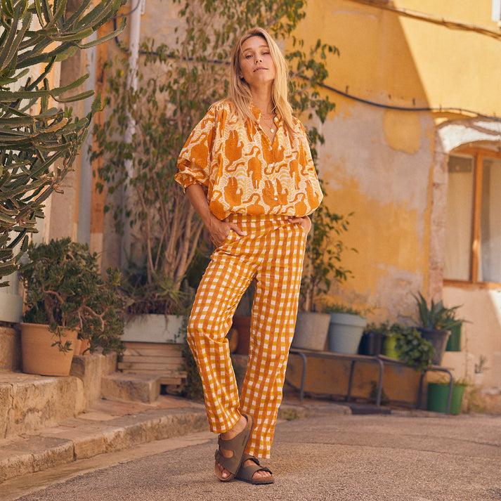 zen ethic Pantalon Ninon Prado 100% Coton bio - Orange