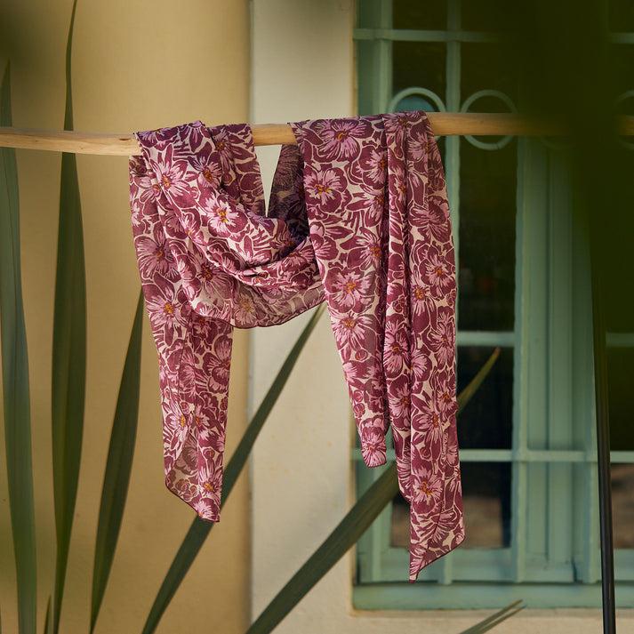 zen ethic Pareo Sarong Paloma 100% Coton - Rose framboise