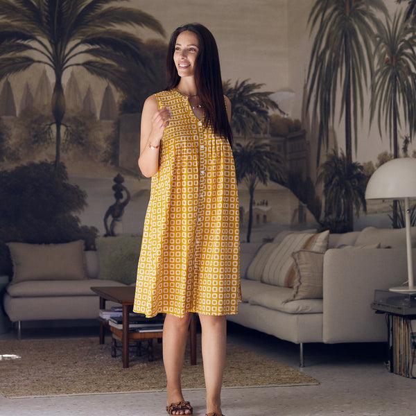 Zen Ethic Robe Agathe Frioul 100% Coton - Jaune Orange