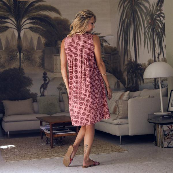 Zen Ethic Robe Agathe Frioul 100% Coton - Rose Framboise