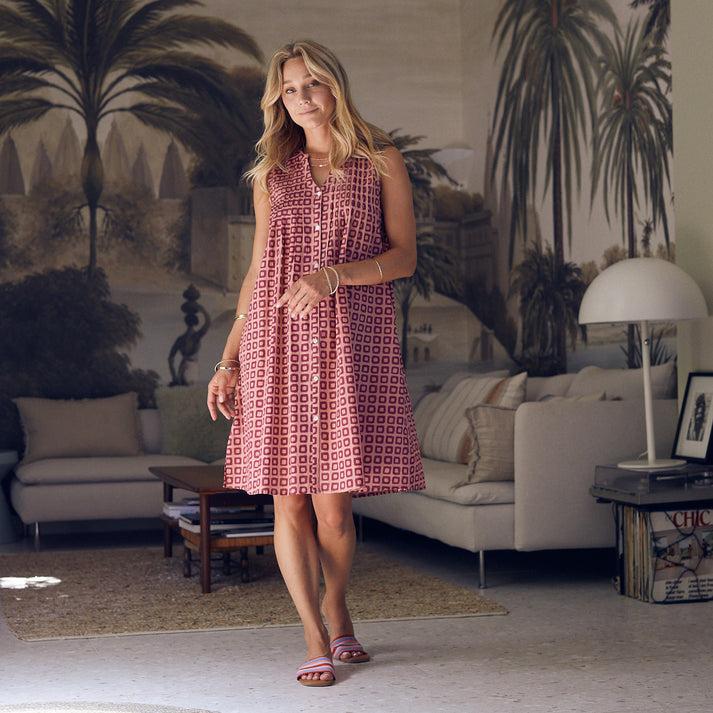 zen ethic Robe Agathe Frioul 100% Coton - Rose framboise