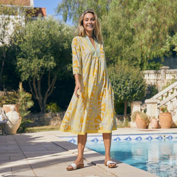 Zen Ethic Robe Anaelle Mejean 100% Coton - Jaune Orange