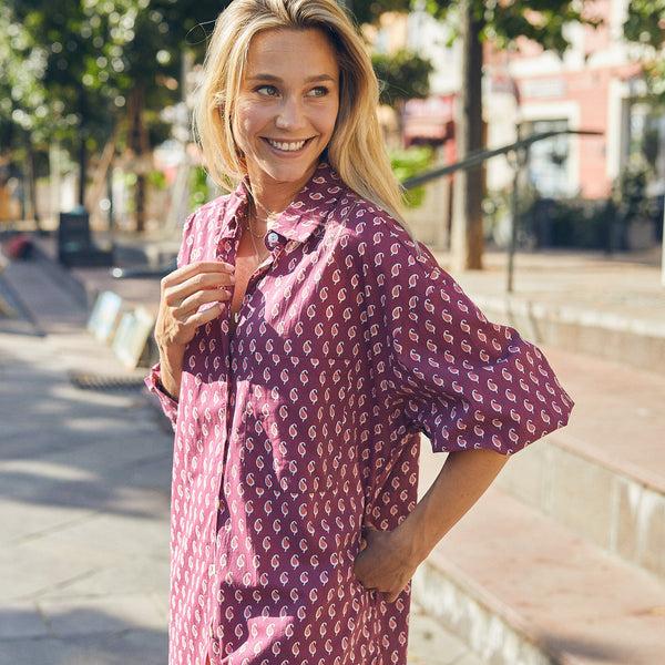 Zen Ethic Robe Anna Cigale 100% Coton - Rose Framboise