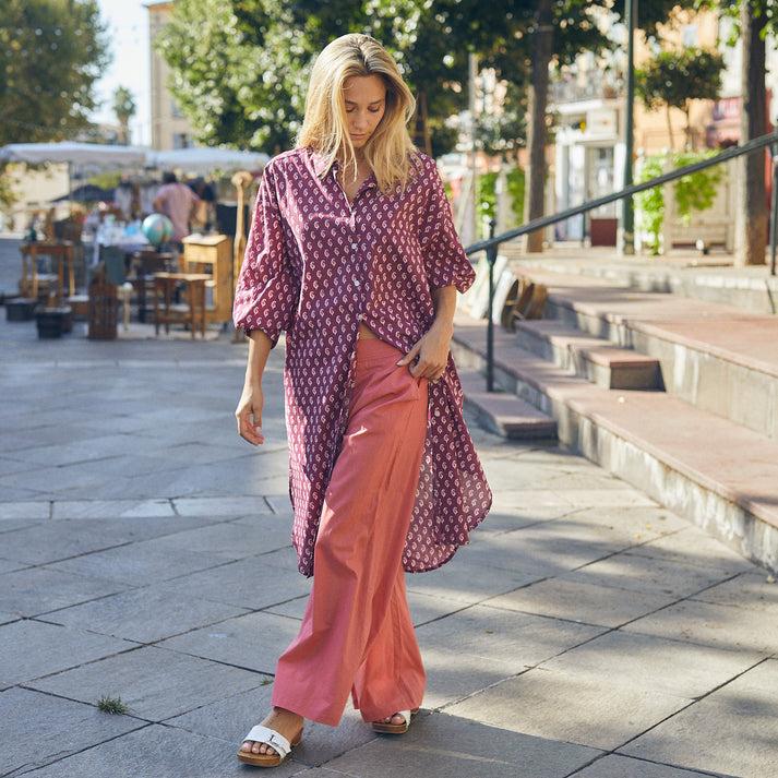 zen ethic Robe Anna Cigale 100% Coton - Rose framboise