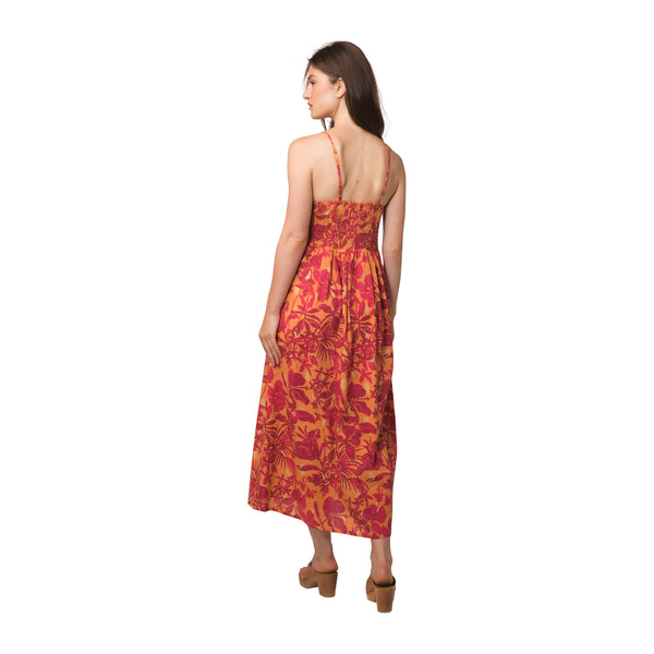 Zen Ethic Robe Bretelles Nina Lokobe 100% Coton - Orange