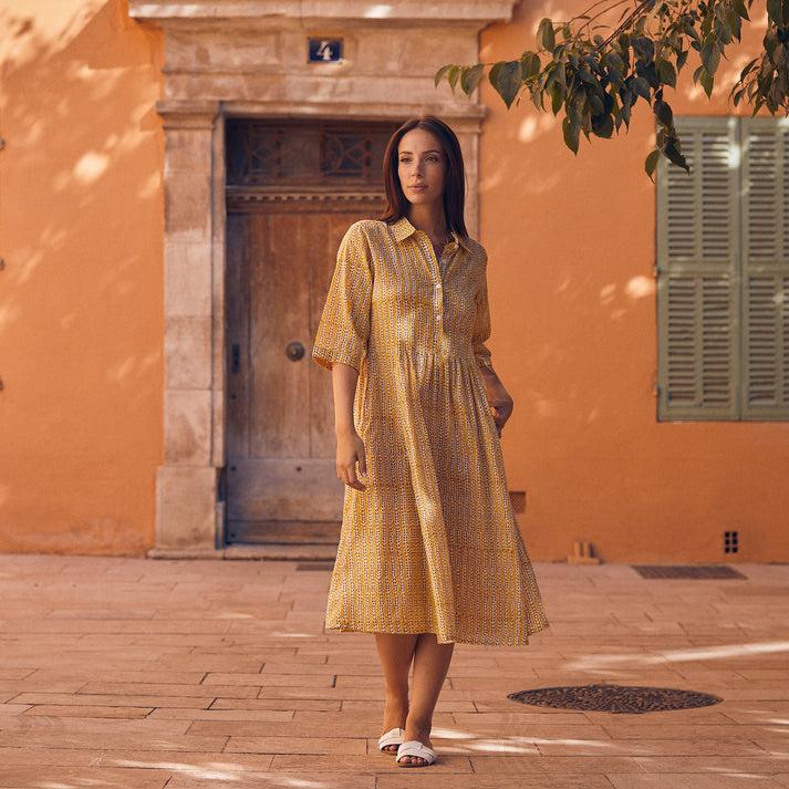 zen ethic Robe Milene Madrague 100% coton bio - Orange