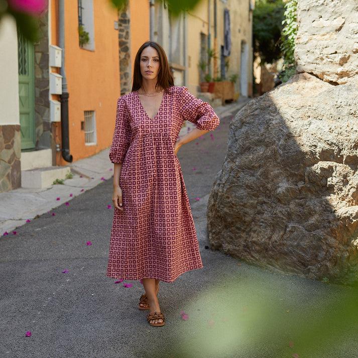 zen ethic Robe Rosa Frioul 100% Coton - rose framboise