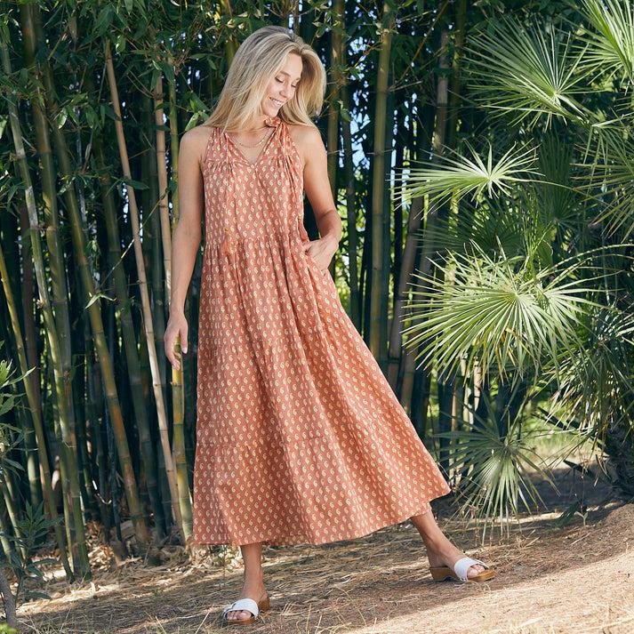 zen ethic Robe Vanessa Cigales 100% Coton - jaune orange