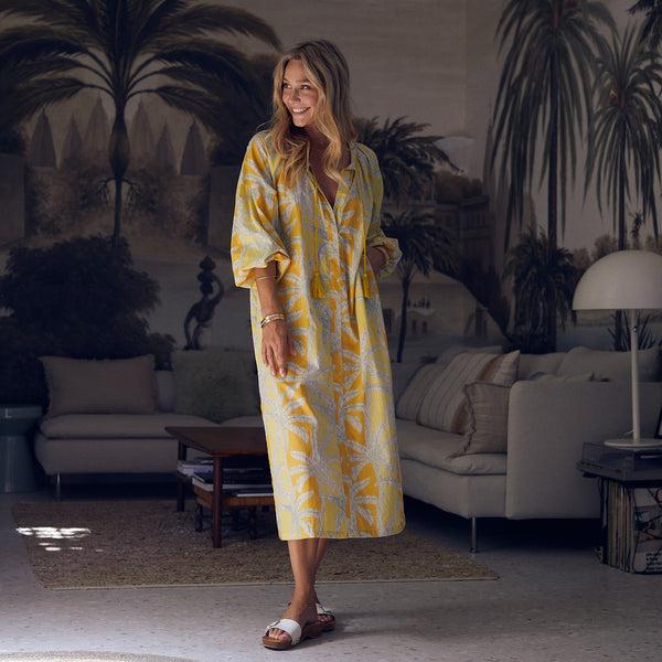 Zen Ethic Robe Virginia Mejean 100% Coton - Jaune Orange