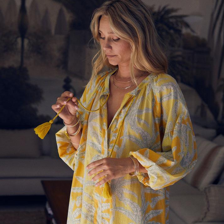 zen ethic Robe Virginia Mejean 100% Coton - jaune orange