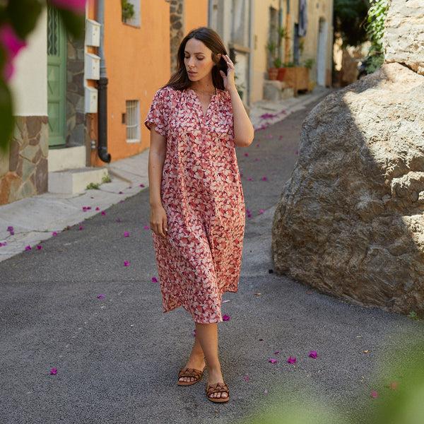 Zen Ethic Robe Yaya Sormiou 100% Coton - Rose Framboise