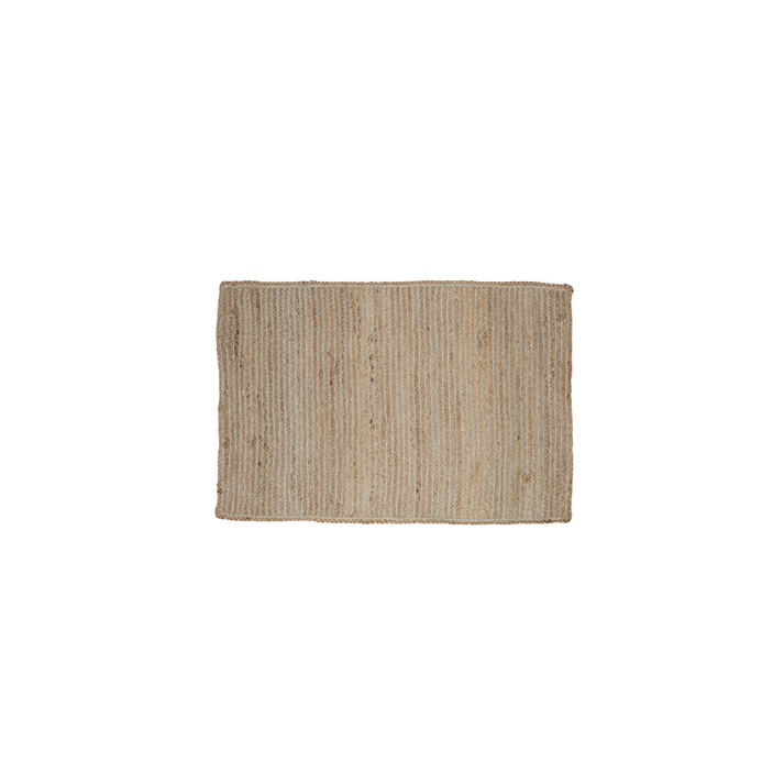 zen ethic Tapis Jute Silver 60x90 Tisse Main - Argent