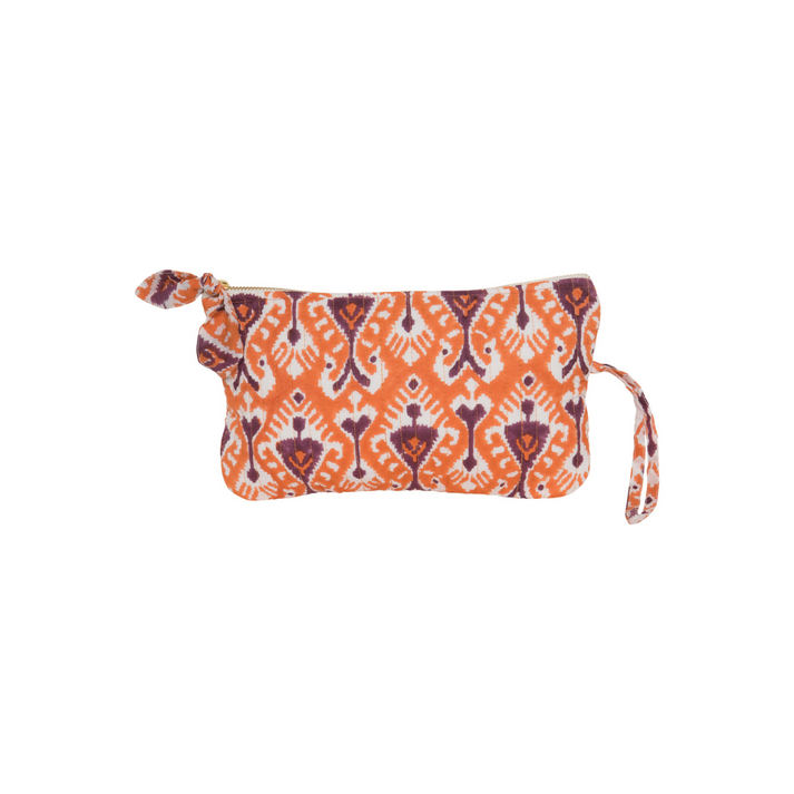 zen ethic trousse de maquillage Ikat 100% coton bio - Orange