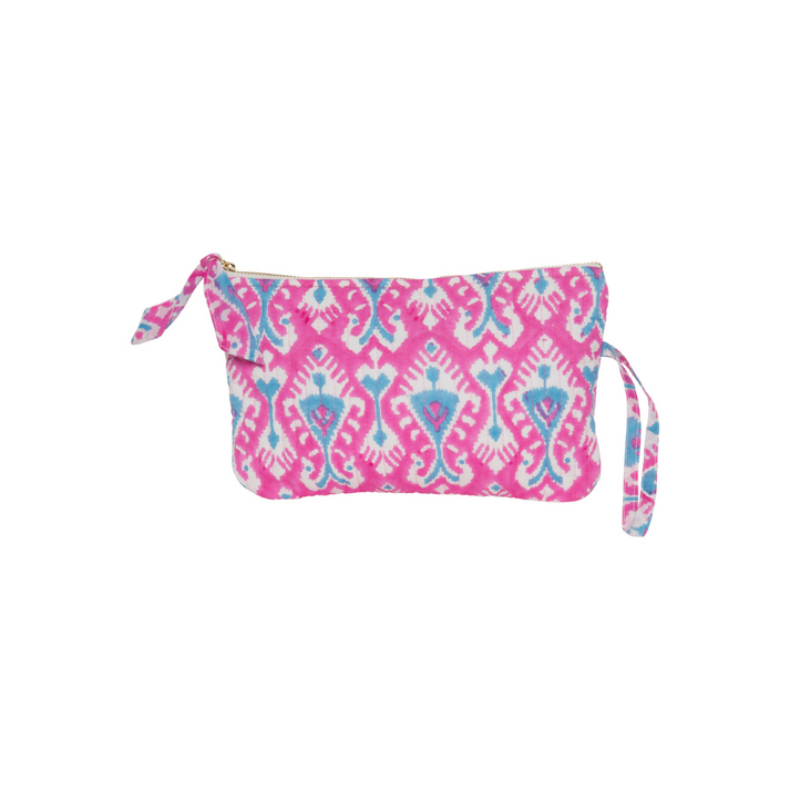 zen ethic trousse de maquillage Ikat 100% coton bio - rose