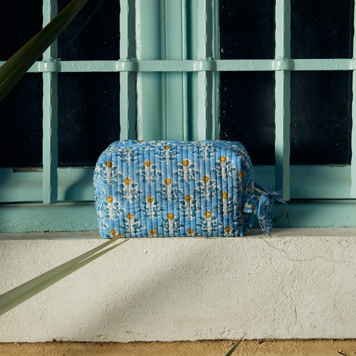 zen ethic Trousse de toilette Escalet 100% Coton BIO - Bleu