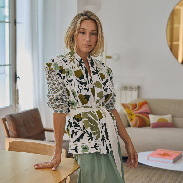 Zen Ethic Veste Sans Manches Maelle Brodées 100% Coton BIO - Vert