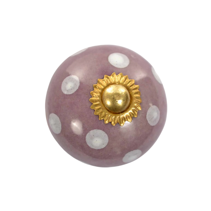 zen ethic Bouton de meuble Pois - Purple