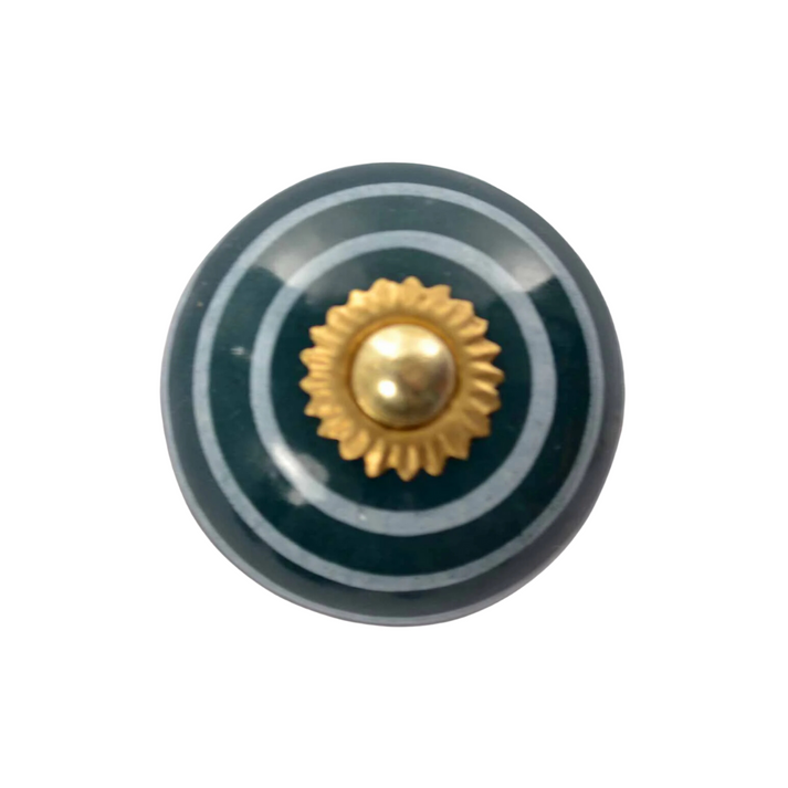 zen ethic Bouton de meuble Rayé - Dark green