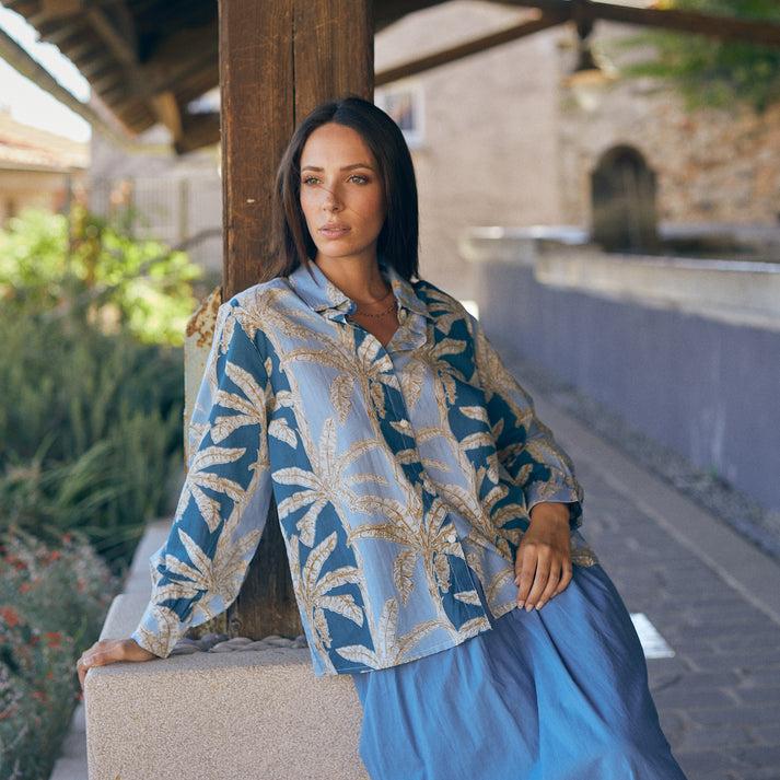 zen ethic Chemise Alka Mejean 100% Coton - Bleu