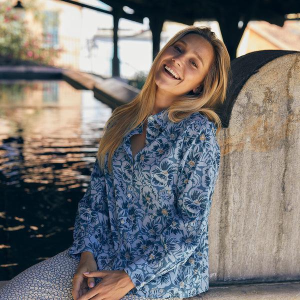 Zen Ethic Chemise Alka Paloma - 100% Coton - Bleu