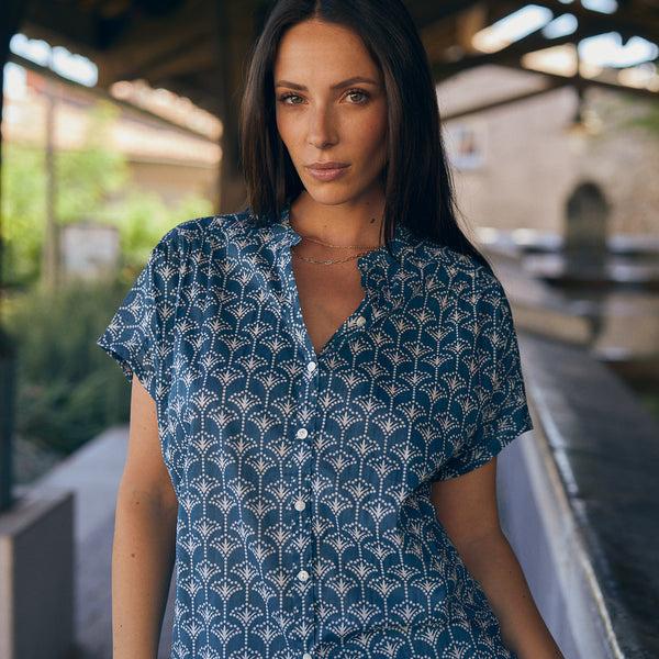 Zen Ethic Chemise Azale Morgiou 100% Coton - Bleu