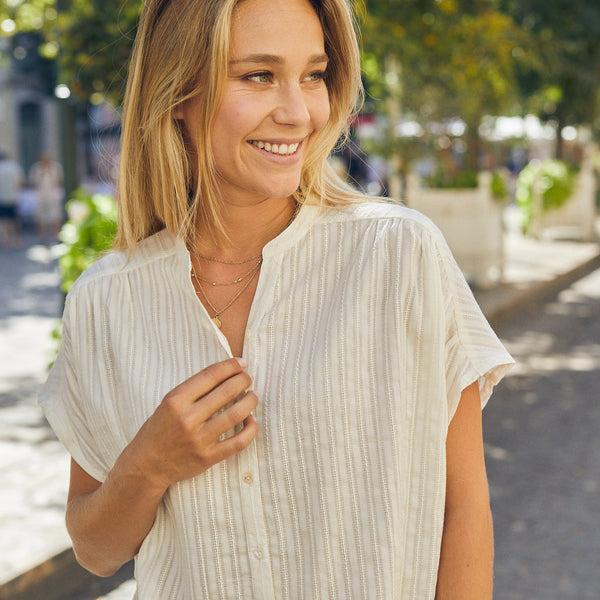 Zen Ethic Chemise Azale Shirt Unie 100% Coton - Ecru