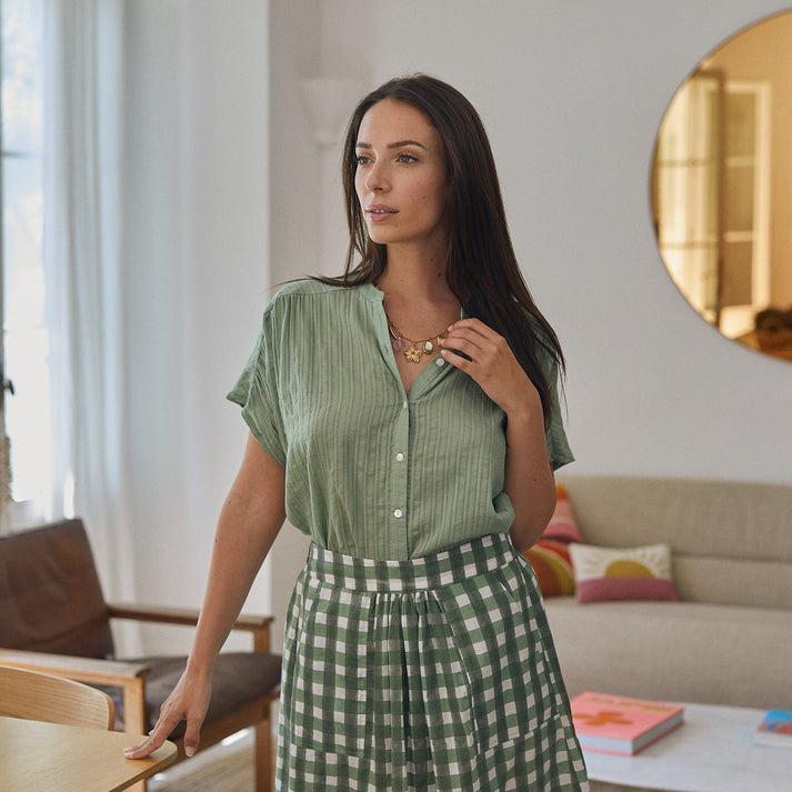 zen ethic Chemise Azale Shirt unie 100% Coton - vert