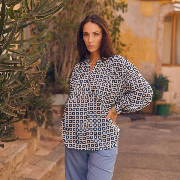 Zen Ethic Chemise Camille Frioul 100% Coton - Bleu