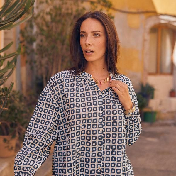 Zen Ethic Chemise Camille Frioul 100% Coton - Bleu
