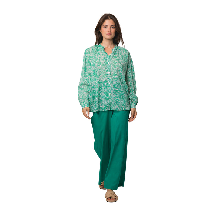 zen ethic Chemise Camille Iranja 100% Coton - vert