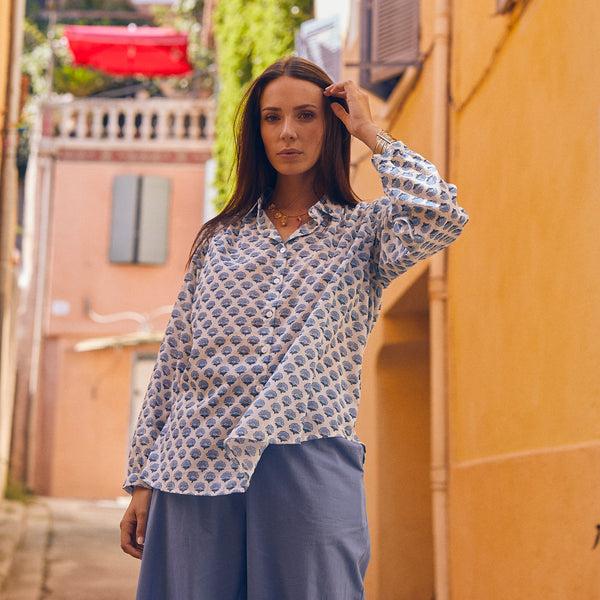 Zen Ethic Chemise Cerise Gigaro - 100% Coton BIO - Bleu