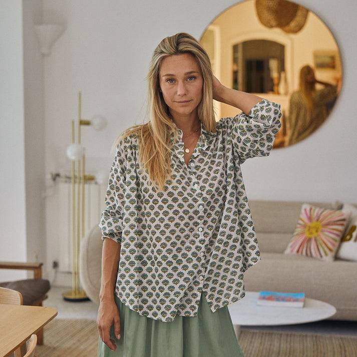 zen ethic Chemise Cerise Gigaro - 100% Coton BIO - vert