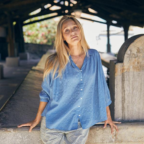 Zen Ethic Chemise Cerise Unie - Bleu