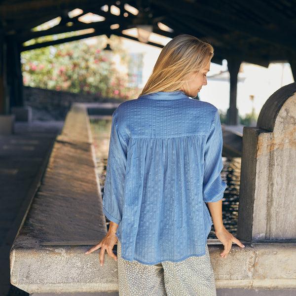 Zen Ethic Chemise Cerise Unie - Bleu