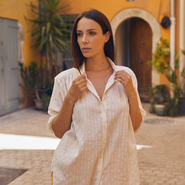 Zen Ethic Chemise Cerise Unie - Ecru