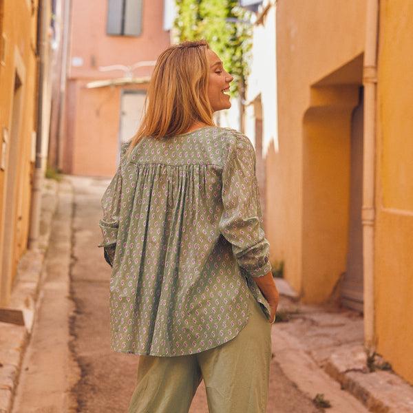 Zen Ethic Chemise Chloe Cigale 100% Coton - Vert