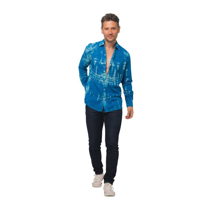 zen ethic Chemise Homme Tie & Dye100% Coton - bleu