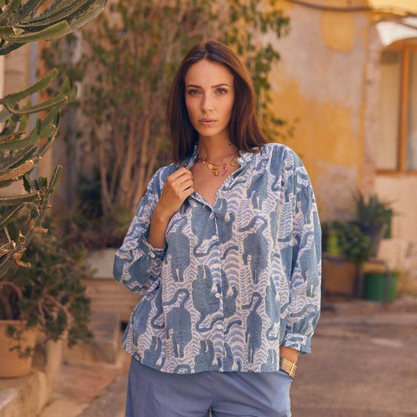 Zen Ethic Chemise June Tiger 100% Coton BIO - Bleu