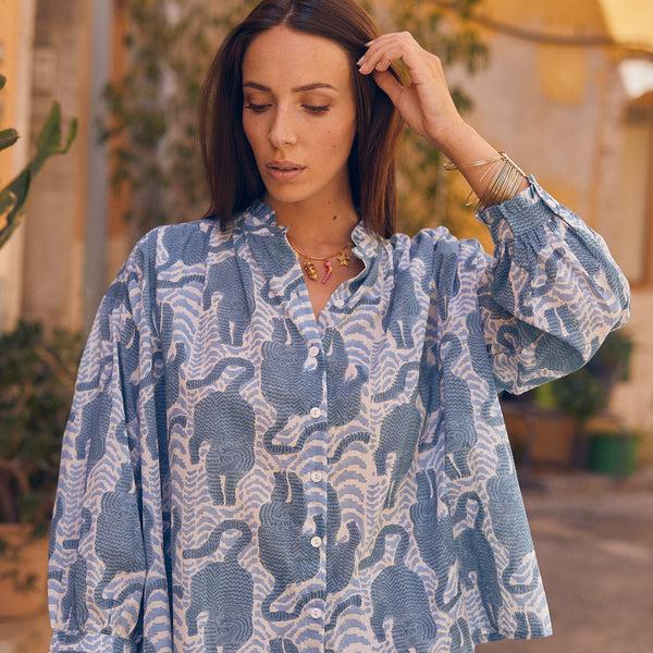 Zen Ethic Chemise June Tiger 100% Coton BIO - Bleu