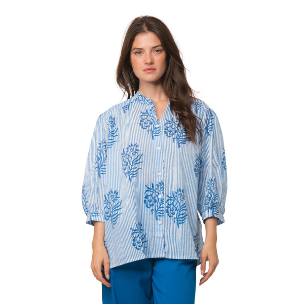 Zen Ethic Chemise Maud Cruise 100% Coton Bio - Bleu