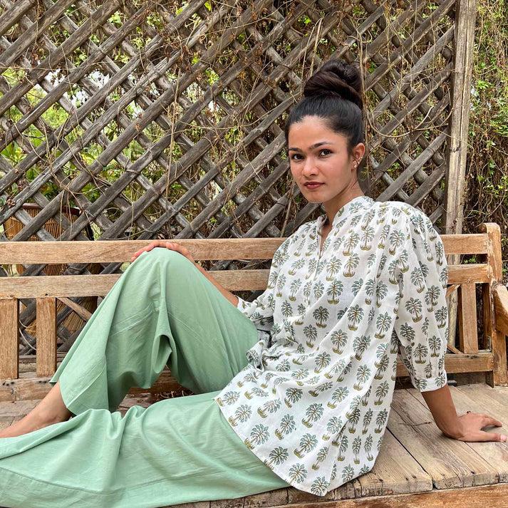 zen ethic Chemise Maud Olbia 100% Coton BIO - Vert