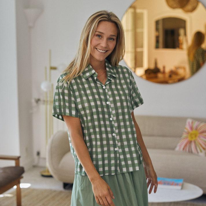 zen ethic Chemise Nina Prado 100% Coton BIO - Green