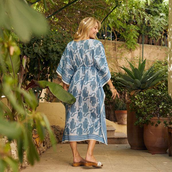 Zen Ethic Grand Caftan Tiger 100% Coton BIO - Bleu